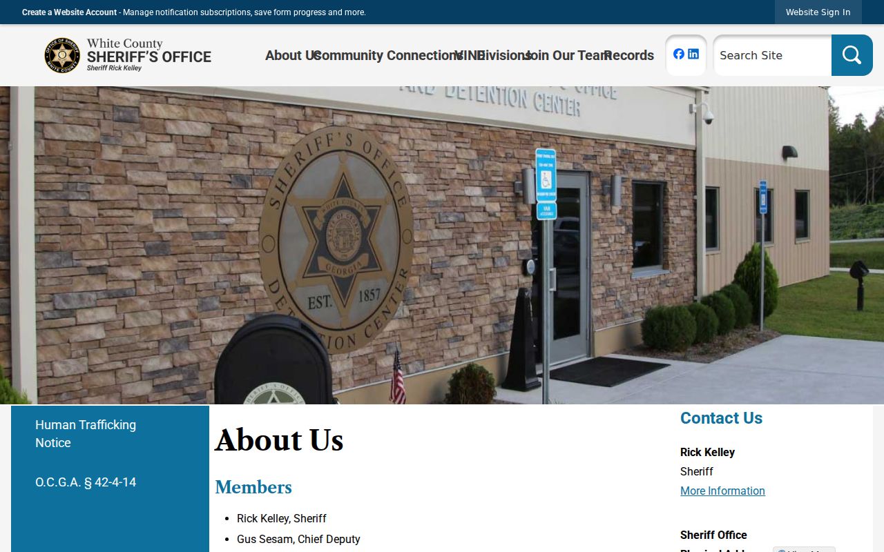 White County Sheriff command and criminal records office