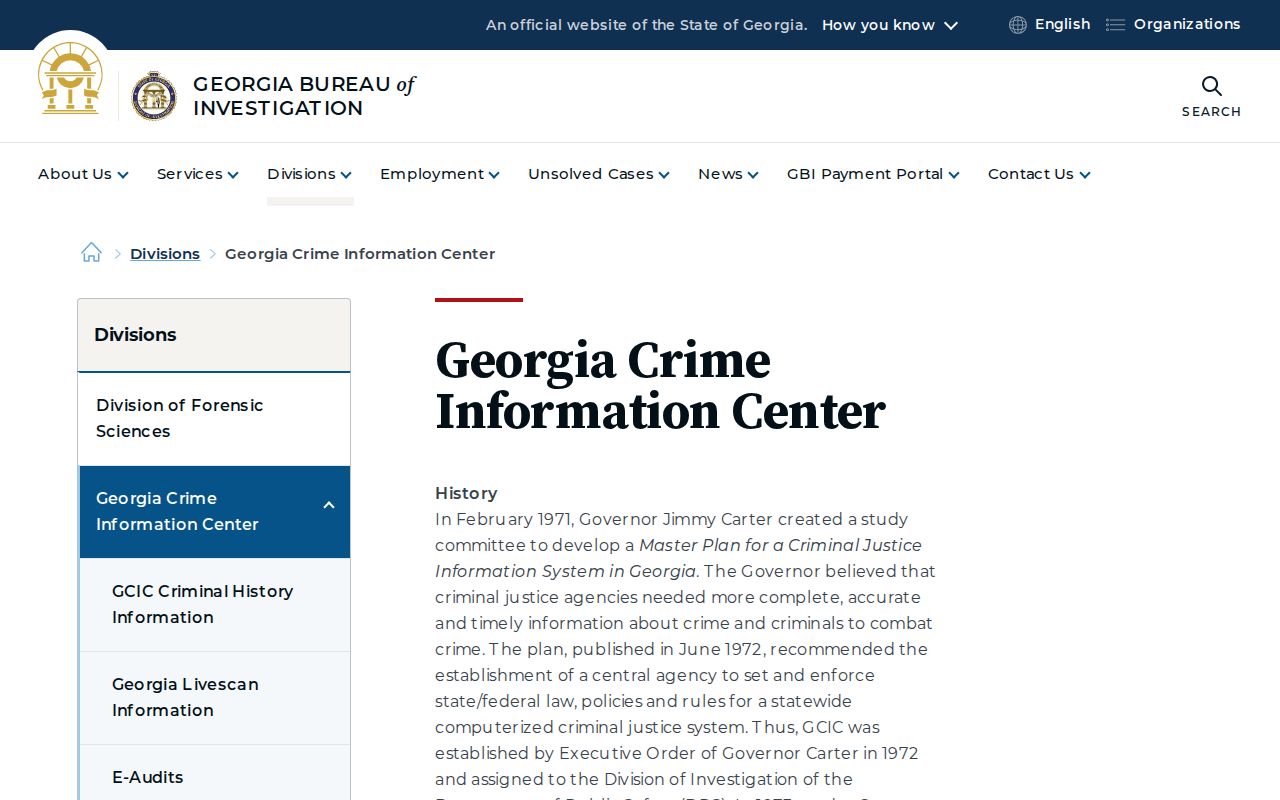 Georgia GCIC repository for White County criminal history