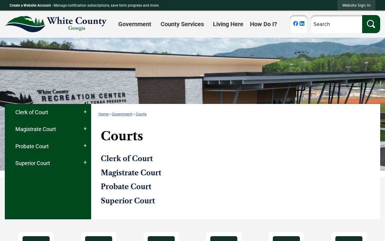White County courts directory for sex offender case records