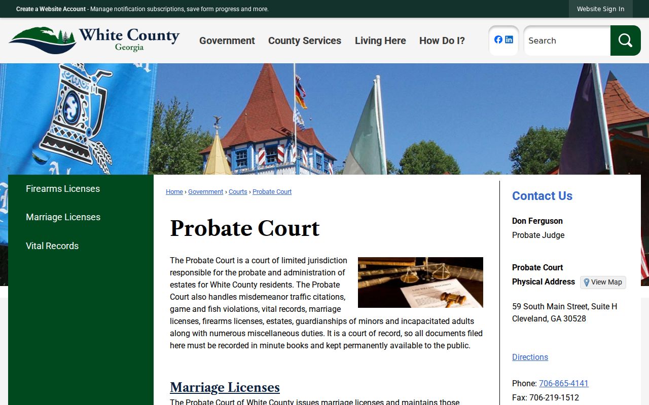 White County court jurisdiction for registry case research