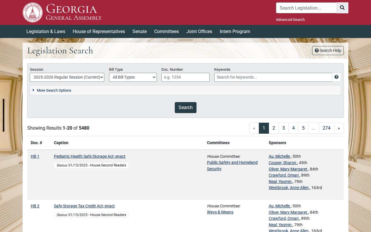 Official Georgia legislation portal for current record law