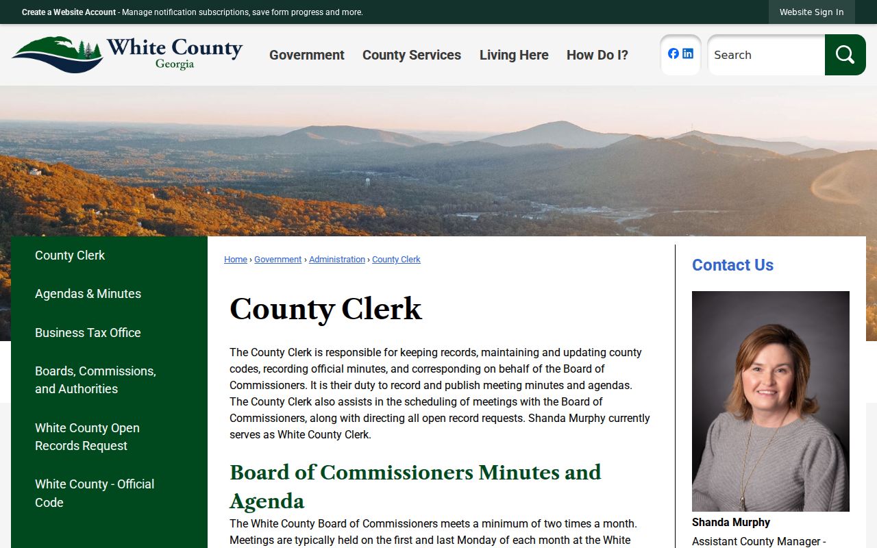 White County Clerk open-record routing for Cleveland records
