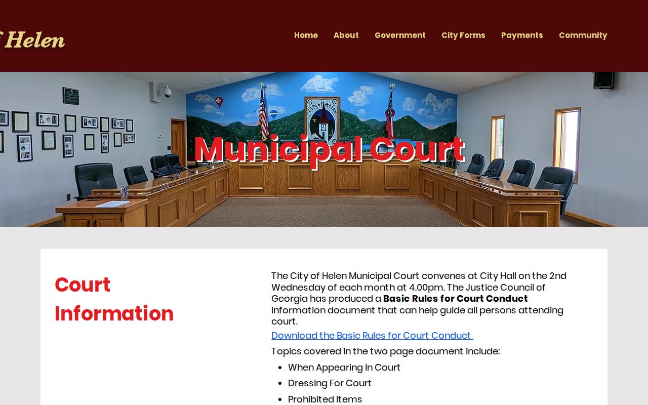 Helen Municipal Court illustrating separate city record custody from Cleveland