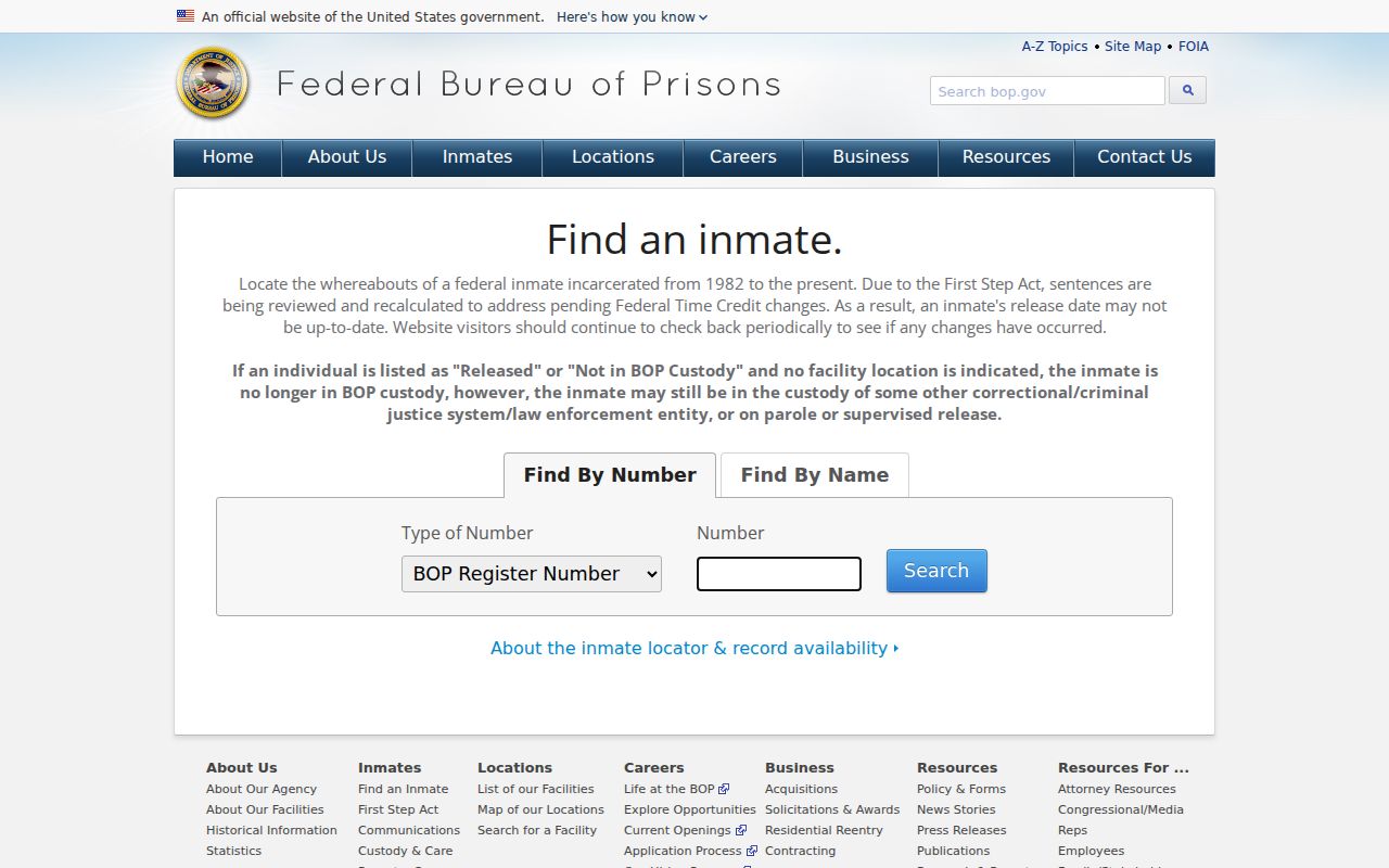Federal inmate locator for a Helen case resulting in federal custody